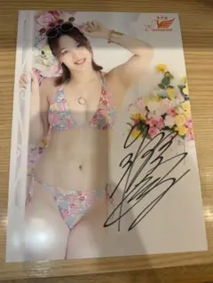 女子プロレス　マリーゴールド　直筆サイン入りポートレート　翔月なつみ　水着①