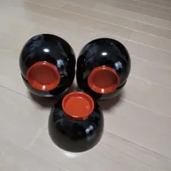 漆器 木製汁椀 5個セット 黒と朱色【未使用】