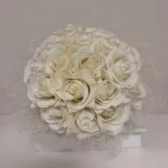 最高級アーティシャルフラワー　ホワイトローズ