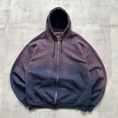 Boroビンテージ　鬼フェード　ボロ　パーカー　ジップアップ　パープル×ネイビー