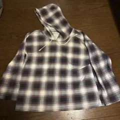 オンブレ　チェック　シャツ　パーカー　made in usa 山田レン　プリネル