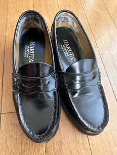 HARUTA ブラックレザー ローファー