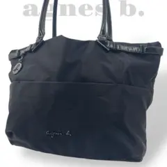 良品　A4収納　アニエスべー　トートバッグ　ビジネス　ナイロン　黒　ブラック