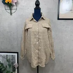 【美品】A.DE シャツ ブラウス 長袖 ネルシャツ ドロップショルダー