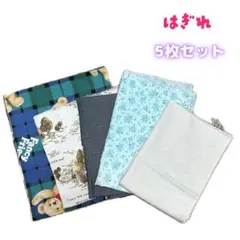 【生地・布】ハギレ5枚セット　クマ　無地　生成り　花柄　デニム