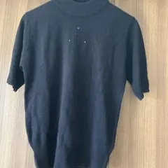 黒 ハイネック 半袖ニット