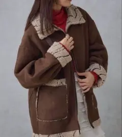 ブラウンフリースボアジャケット