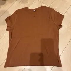【お値下げ】UNIQLO ブラウン 半袖 Tシャツ XL 丈短
