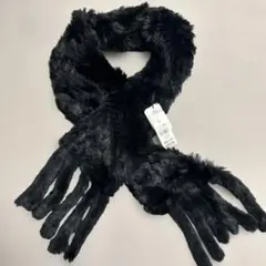 【新品】INÉD ラビット毛皮マフラー 黒