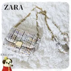 ZARA マルチカラー ツイード チェーン ミニ ショルダーバッグ 5