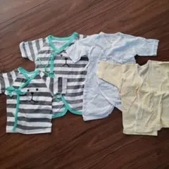 クマ柄ストライプコンビ肌着4点セット