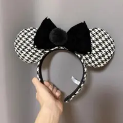 ディズニー カチューシャ 千鳥柄 ミニー ^. ̫.^♡