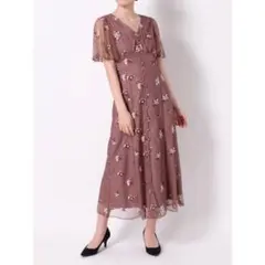 MERCURYDUO チュール刺繍ロングワンピース