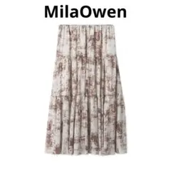 タグ付 MilaOwen ミラオーウェン ティアードアンティークプリントスカート