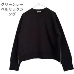 【新品タグ付】グリーンレーベルリラクシング サイドジップ ダンボールプルオーバー