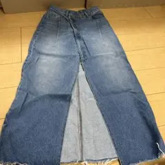 デニムフリンジロングスカート