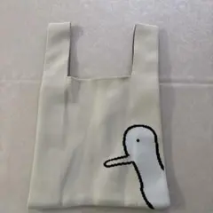 カモメ柄手提げ(ニット素材)