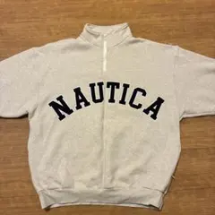 NAUTICA 白っぽいグレー ハーフジップスウェット