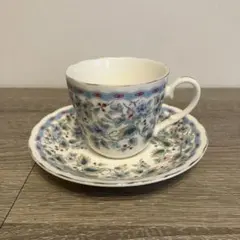 3F NARUMI ナルミ ティーカップ ソーサー ブルー 花柄 金彩