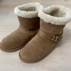 レオパード柄ブラウンムートンブーツ