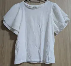 【未使用に近い】earth music&ecology 白 フレア袖 Tシャツ