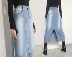 vintage 00s y2k techno light denim skirt