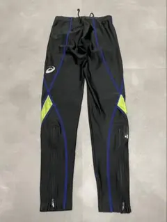 ASICS フィットネスパンツ 黒/青/黄緑のサムネイル