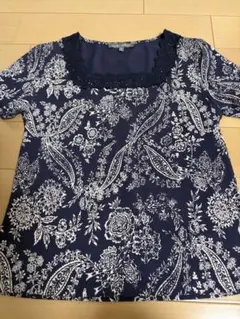 LAURA ASHLEY 半袖ブラウス ネイビー Sサイズのサムネイル