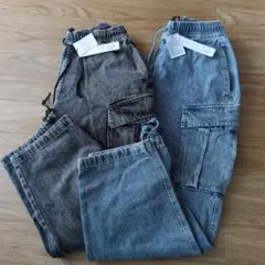 デニムカーゴパンツ　2本セット