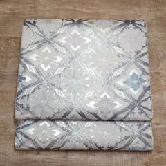 袋帯 薄紫箔 変わり菱 佐賀錦調 お仕立て込み