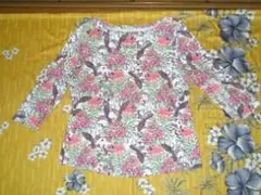 花柄7分袖カットソー