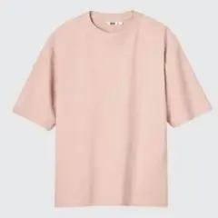 エアリズムコットンオーバーサイズTシャツ 五分袖Mサイズ ピンク
