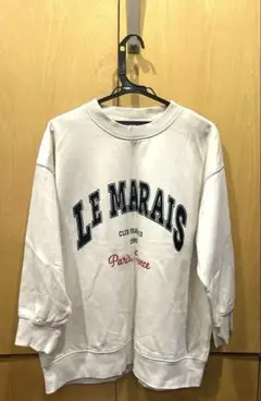 H&M アイボリー 裏起毛パーカー（白）Mサイズ