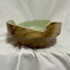 織部焼 変形鉢 菓子鉢 盛鉢 陶器 和食器 菓子器 緑釉 貫入