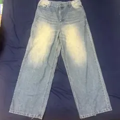 【Y2K / グランジ】フェード加工 ワイドバギーデニム ヴィンテージ落ち