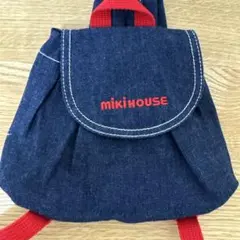 【未使用】mikiHOUSE デニムリュック 赤ストラップ