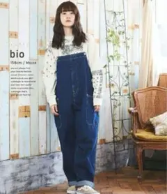 美品　CUBE SUGARデニム サロペットオールインワン オーバーオールM