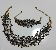 天然石多層ネックレスとブレスレットのセット