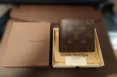 【使用感極小】ルイヴィトン モノグラム ポルトフォイユ マルコ二つ折財布(箱付)