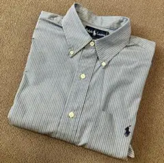 RALPH LAURENストライプ柄 ＢＤシャツ サックスカラー系 USサイズS