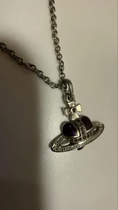 【中古】Vivienne Westwood ディアマンテハート ネックレス 紫のサムネイル
