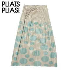 PLEATS PLEASEドット柄プリーツ加工ロングスカート