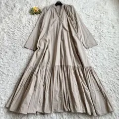 極美品✨ヌキテパ コットンボイルワンピース ティアード マキシ丈