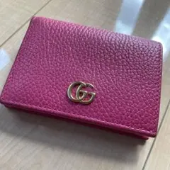 極美品！GUCCI ピンク 二つ折り財布コンパクトウォレット