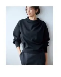 DoCLASSE ダンボールニット アシメトップス ネイビー M