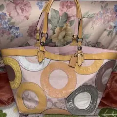 未使用品　COACH シグネチャー トートバッグ ピンク ショルダーバック