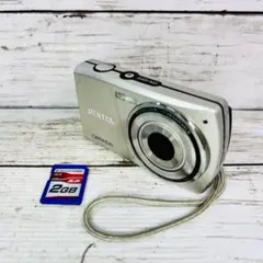 PENTAX ペンタックス Optio E80 シルバー ストラップ付き - メルカリ