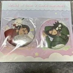 진격의 거인 산리오 캔 배지 세트 엘렌 리바이 반짝임