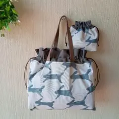 ミナペルホネン✻runrunrun　巾着ミニトート&巾着袋　ハンドメイド