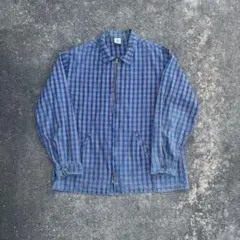 VOLCOM 90s~ チェックシャツ コットンブルゾン L 高配色 青/赤のサムネイル